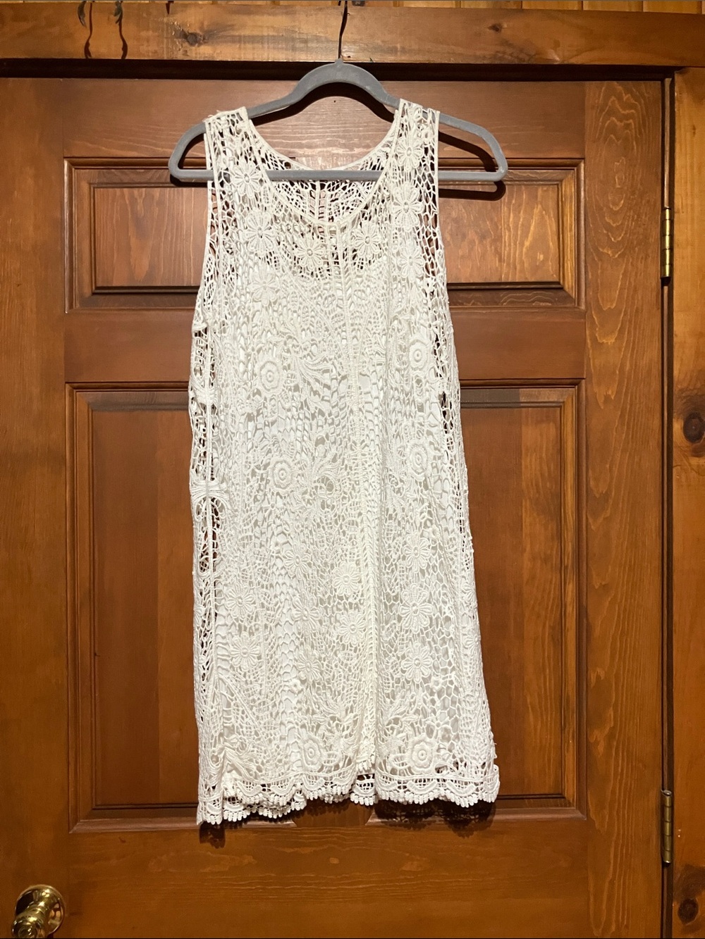 Charming Charlie White Crochet Lace Sleeveless Dress